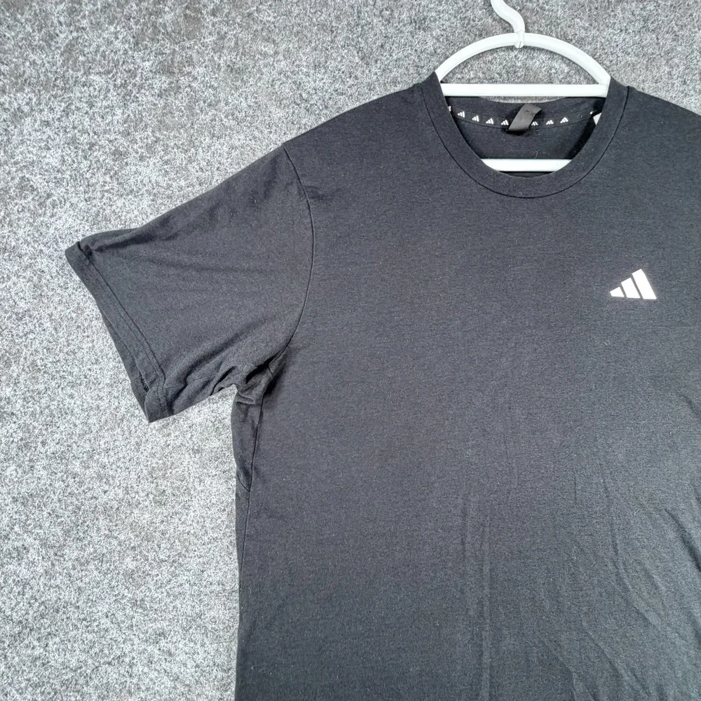 Adidas Aeroready T Shirt Men XL Black Badge of Sport Logo Crew Neck Short Sleeve